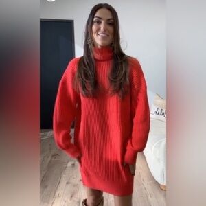 Anthropologie Red Midi Dress